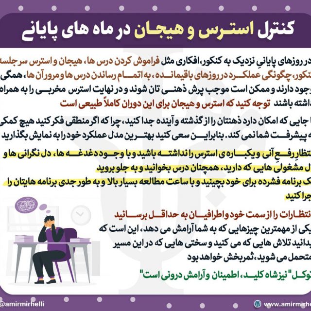 کنترل استرس و هیجان در ماه های پایانی کنترل استرس و هیجان در ماه های پایانی